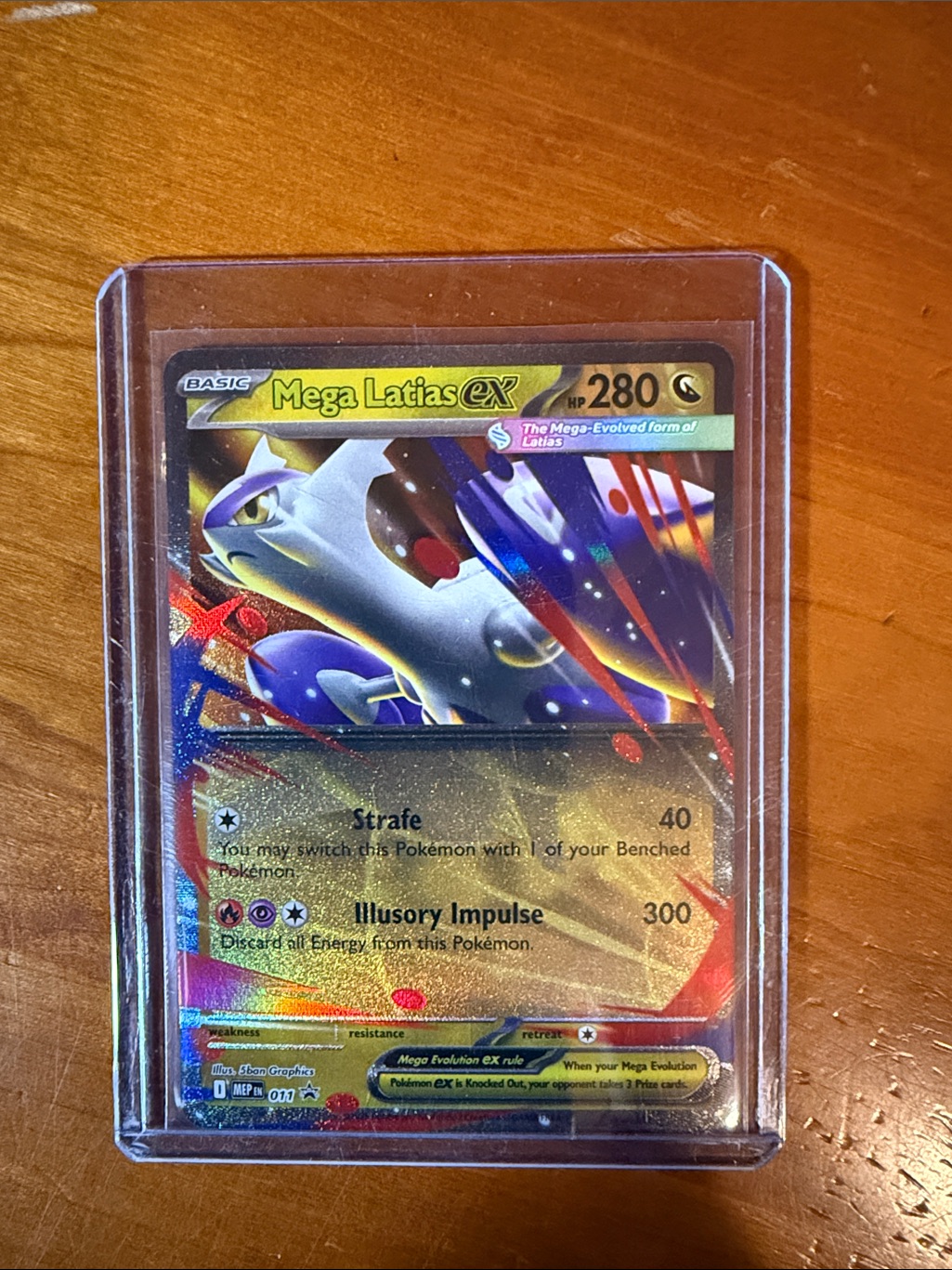 Pokemon Mega Latias Ex Holographic Card - Yellow, Blue, Purple Accents